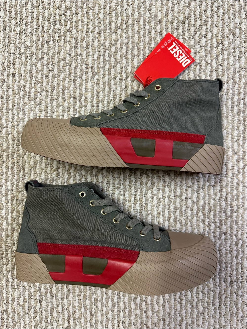 Diesel Men’s X-Cross-D Platform Mid X Sneakers - Gray